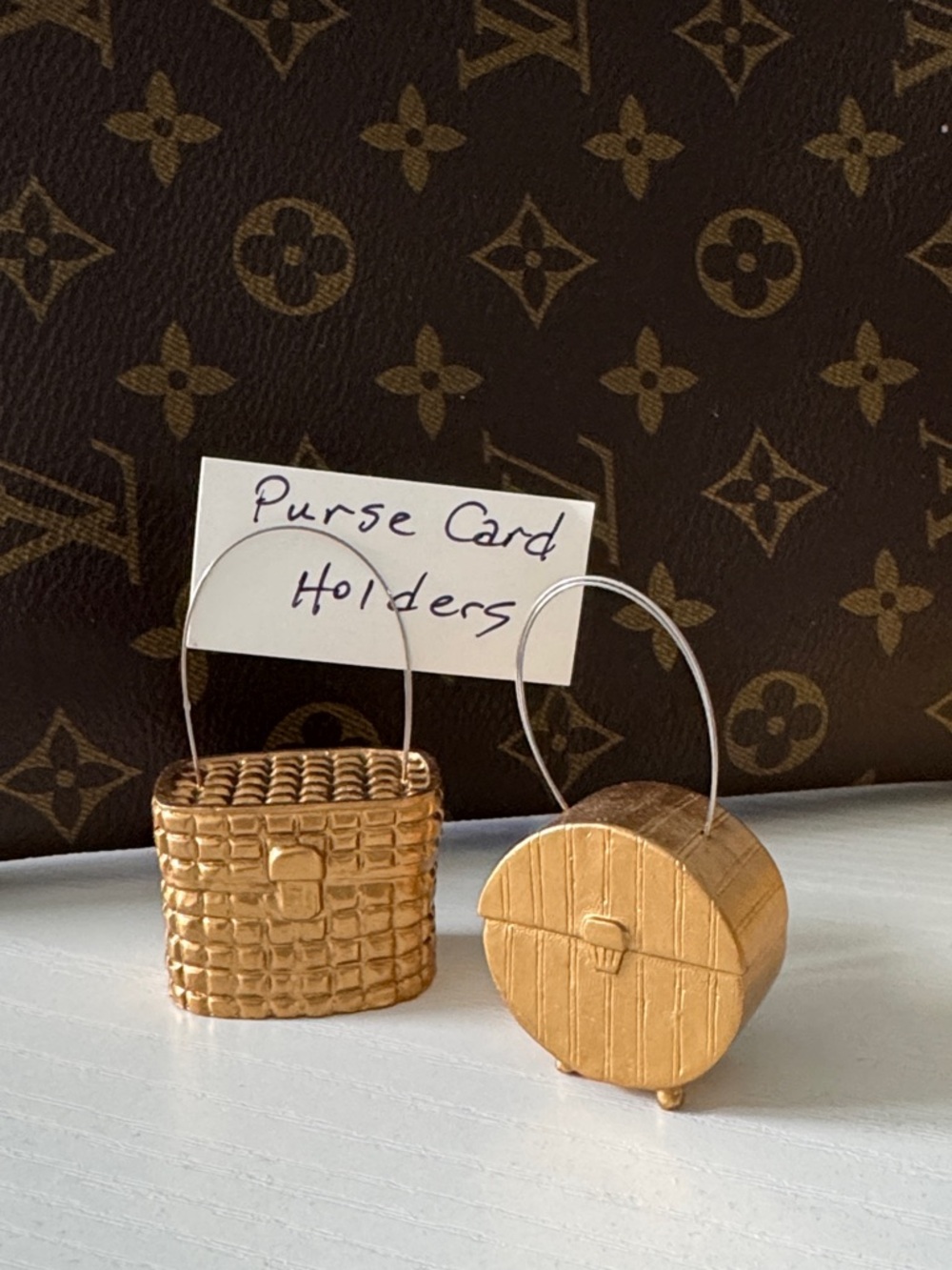 Gold Mini Purse Card Holders (Set of 2) Vintage Collectible